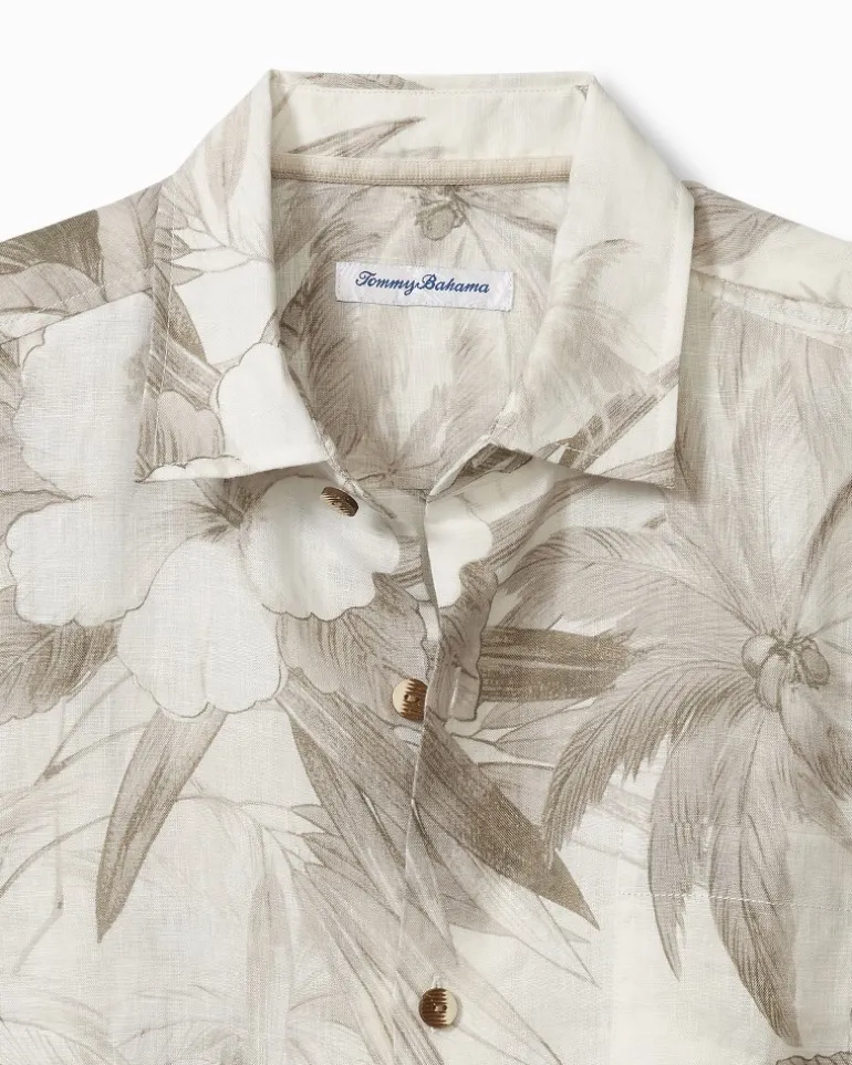 Flora Oasis Long-Sleeve Linen Shirt