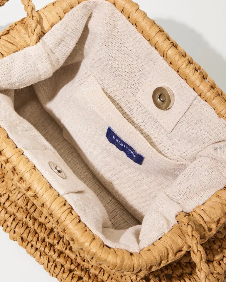Frame Raffia Clutch