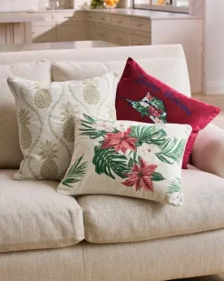 Holiday Marlin Velvet Embroidered Decorative Pillow