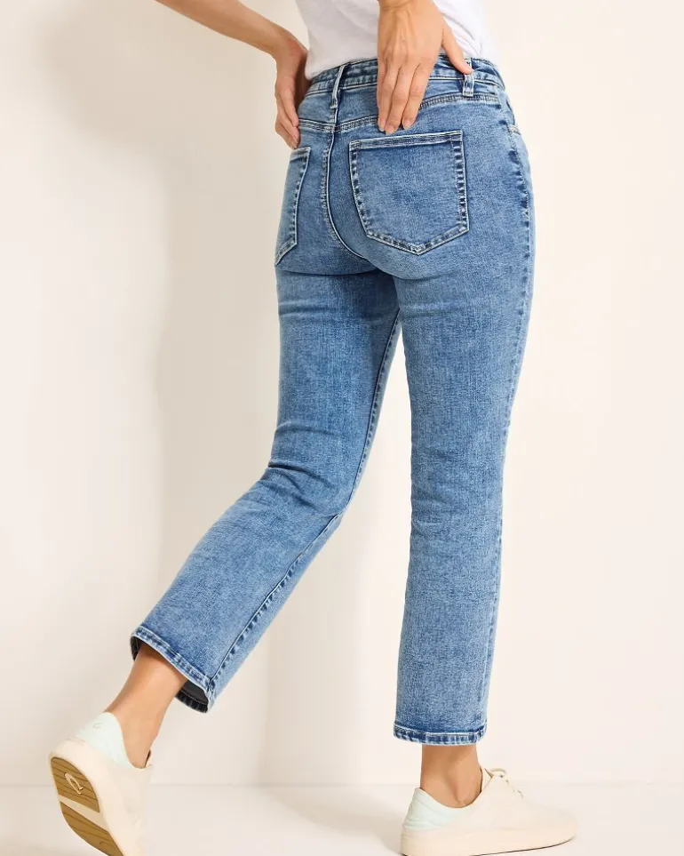 Indigo Palms™ Mid-Rise Cropped Mini Bootcut Jeans