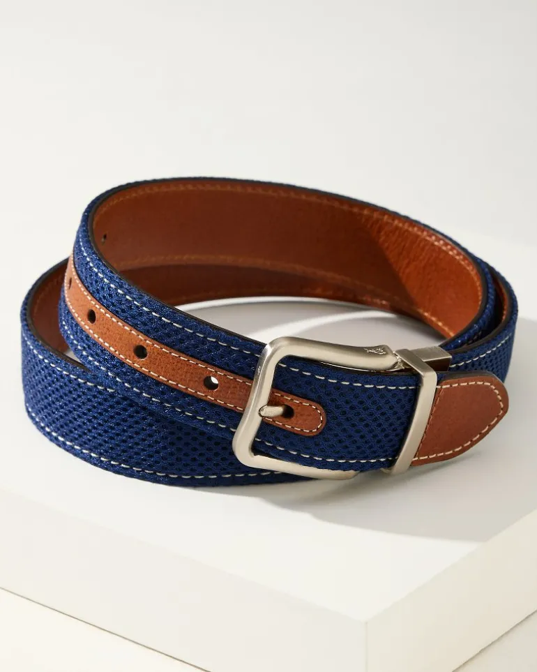 Leather Mesh Reversible Performance Belt
