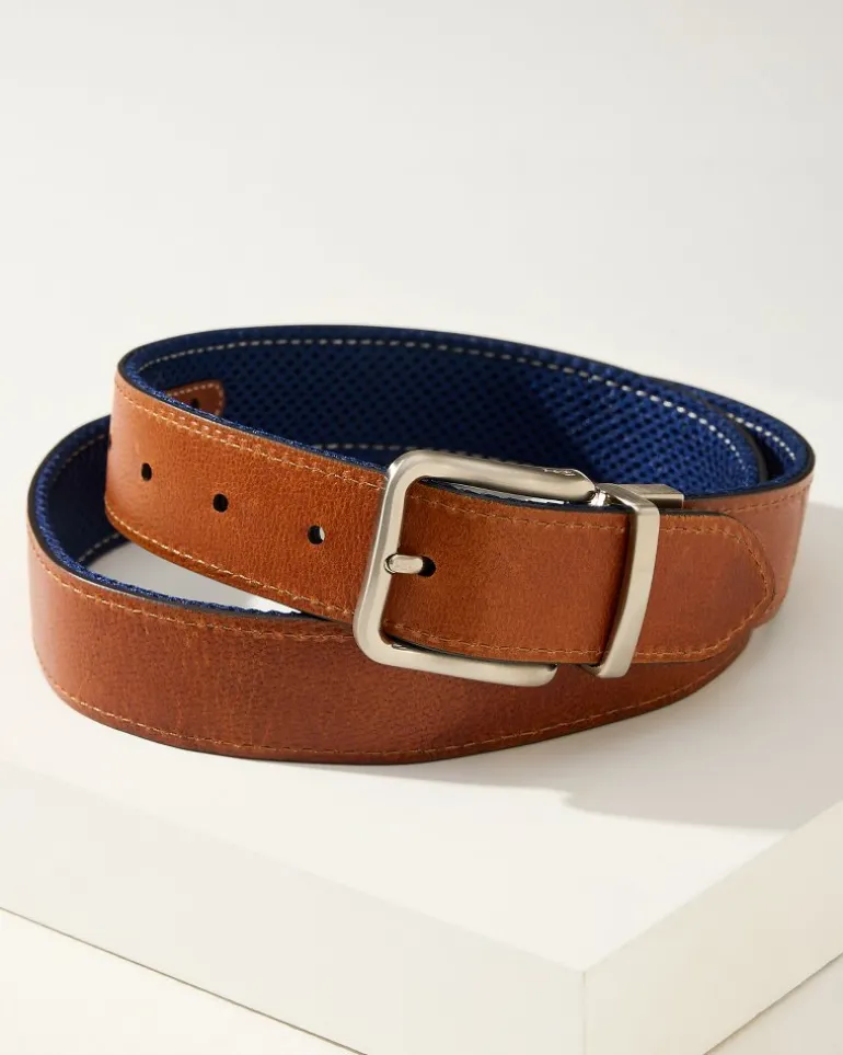 Leather Mesh Reversible Performance Belt