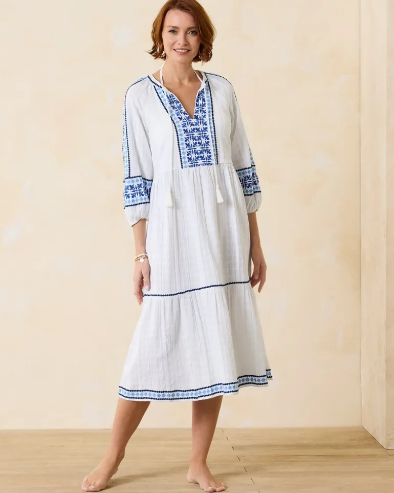 Mykonos Gauze Midi Coverup Dress