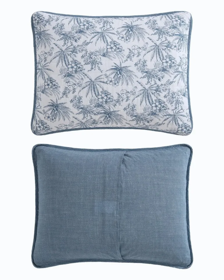 Pen and Ink Palm Reversible 2-Piece Twin Quilt Set